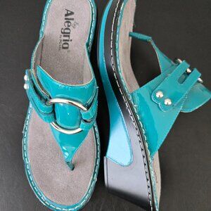 ALEGRIA LOLA TURQUOISE WEDGE SANDAL SIZE 11.5 12 US 42 EU